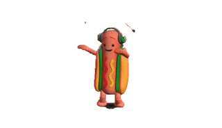 A dancing hotdog